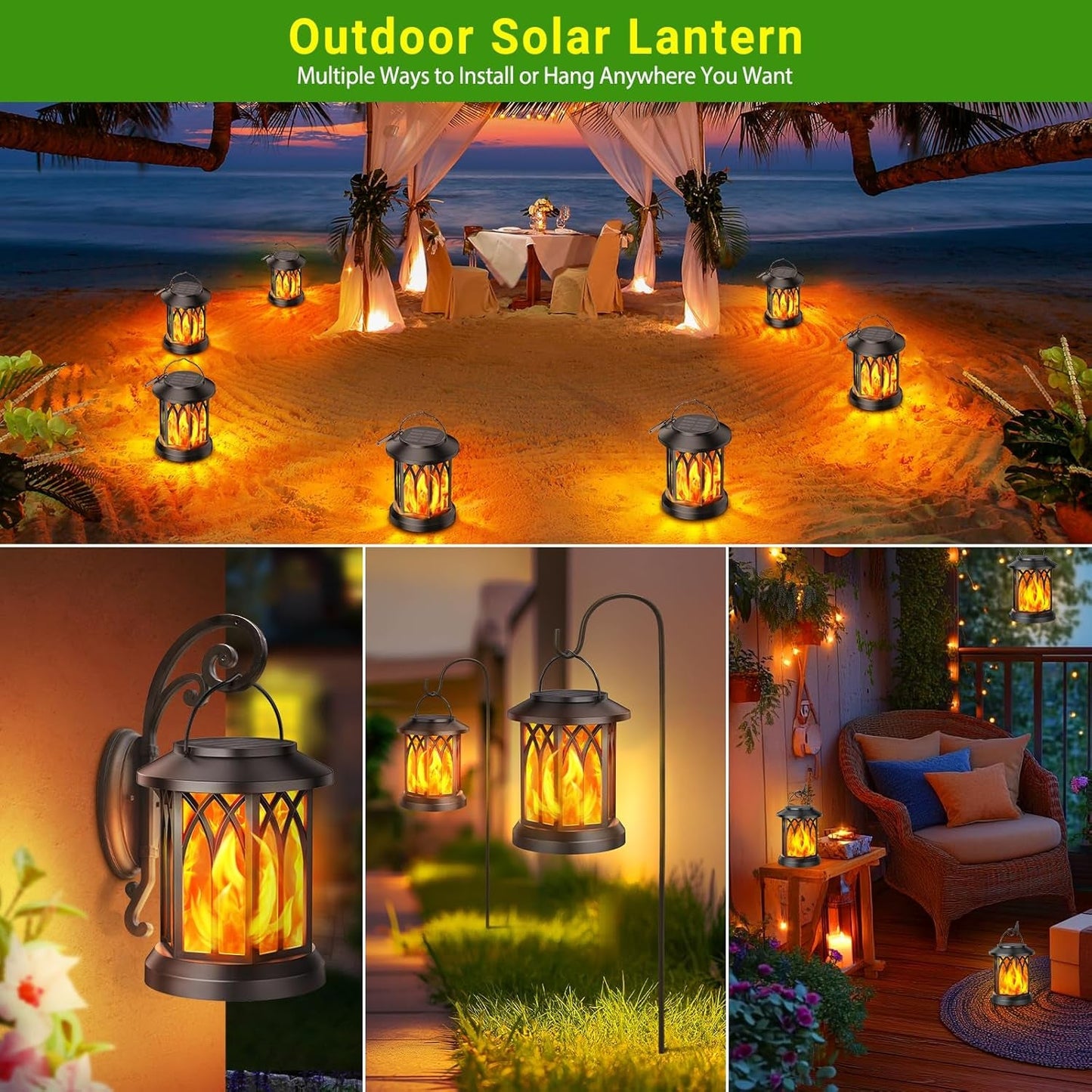 KOOPER Solar Lanterns – Vivid Dancing Flame Outdoor Lights for Garden & Patio - Tampa Home & Garden Store