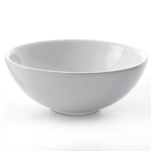 Lavabo de baño redondo de cerámica blanca tipo vasija con orificio de drenaje de 1.75 pulgadas