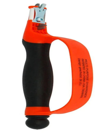 Zenport 6-in-1 multi-sharpener orange handle with black grip Rivendell Distribution Tools & More on Tampa Home & Garden Store