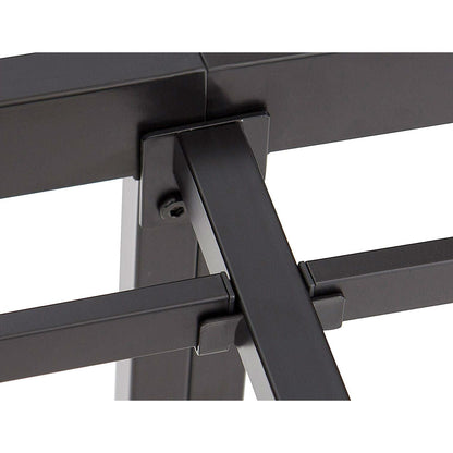Base de cama de plataforma de metal negra resistente moderna tamaño king