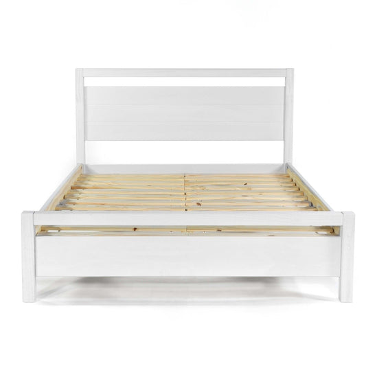 King Size FarmHouse Traditional Rustic White Platform Bed - Tampa Home & Garden Store