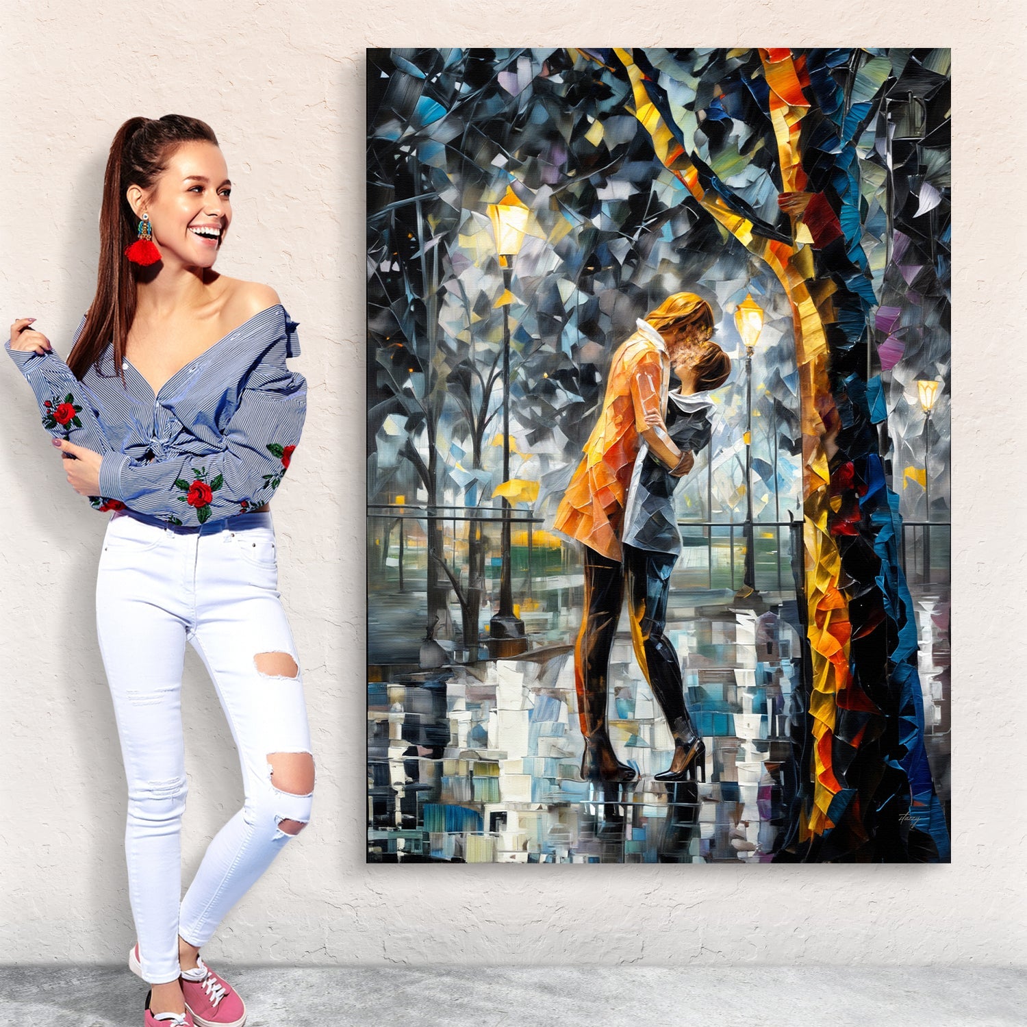Canvas Print Kaleidoscope Kiss by Tailored Canvases; couple under a kaleidoscope arch on Tampa Home & Garden Store