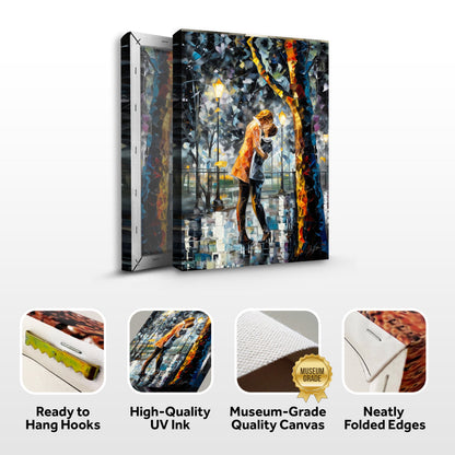 Canvas Print Kaleidoscope Kiss by Tailored Canvases, colorful couple kissing on crafting canvas on Tampa Home & Garden Store