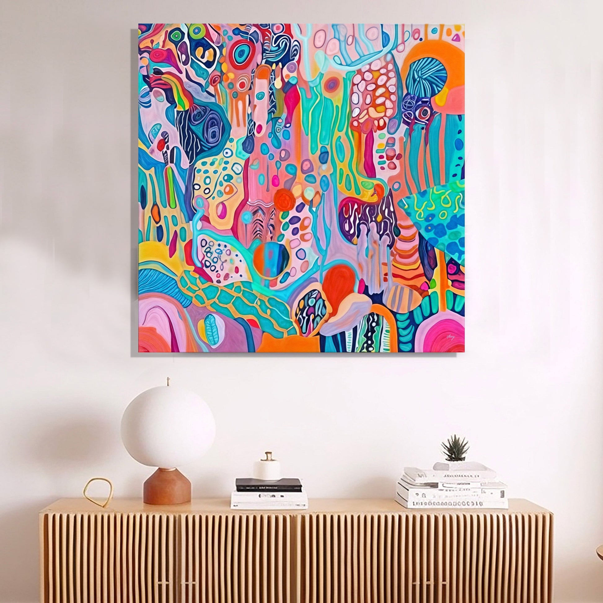 Canvas print Kaleidoscopic Voyage by Tailored Canvases in vibrant abstract colors on Tampa Home & Garden Store