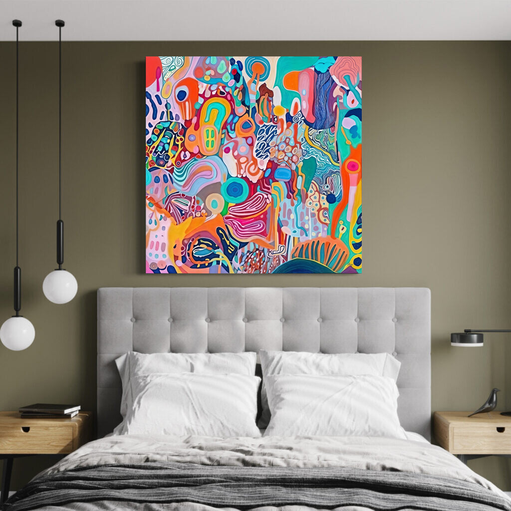 Canvas print Kaleidoscopic Voyage II by Tailored Canvases, vibrant multicolor abstract wall art on Tampa Home & Garden Store