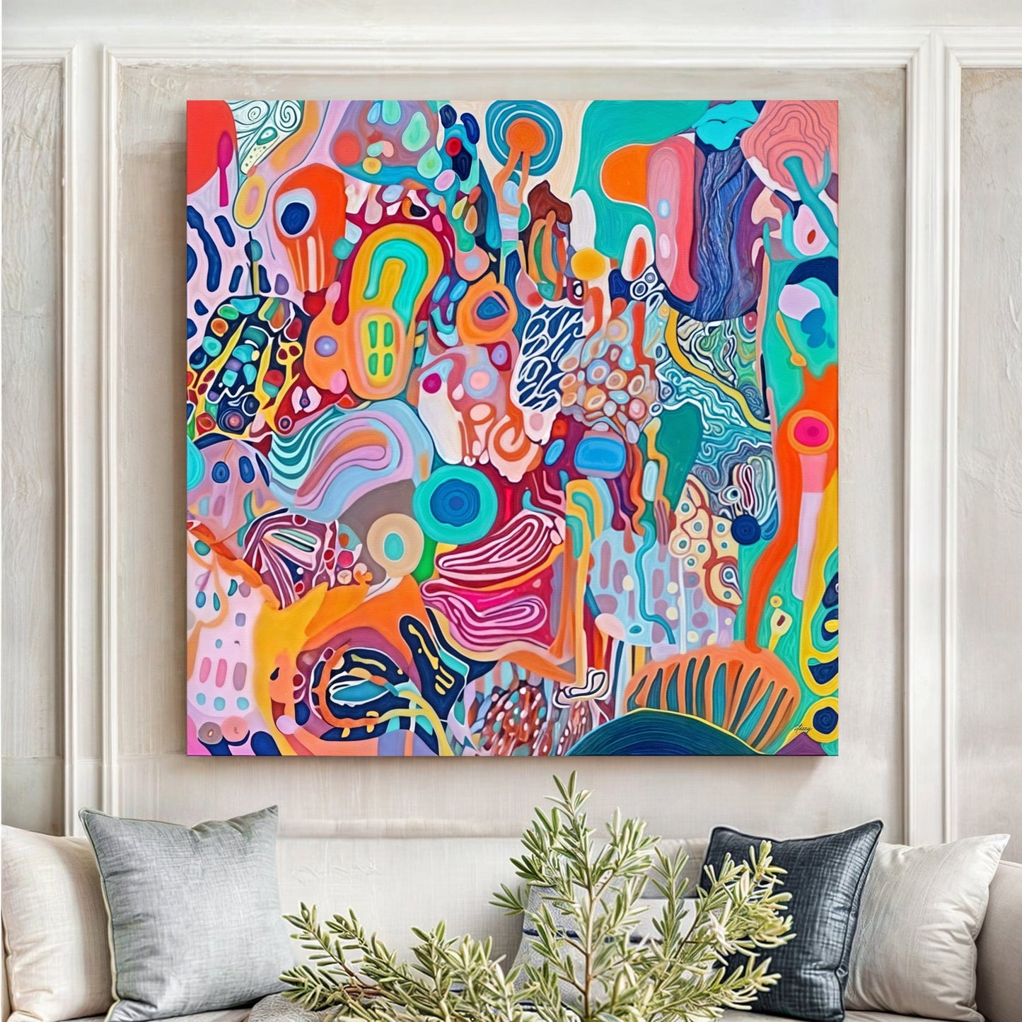 Canvas Print Kaleidoscopic Voyage II Tailored Canvases, vibrant colorful shapes on Tampa Home & Garden Store