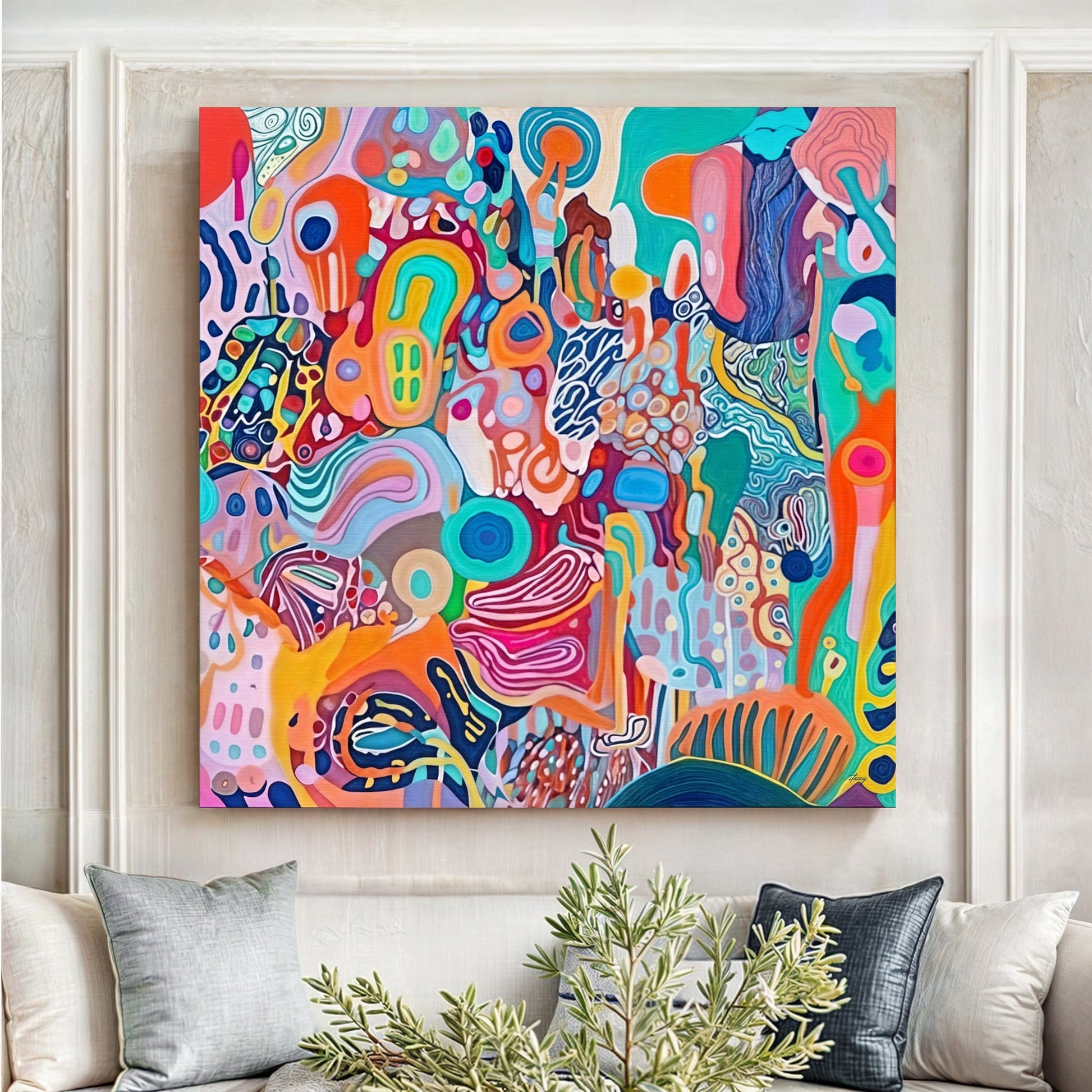 Canvas Print Kaleidoscopic Voyage II Tailored Canvases, vibrant colorful shapes on Tampa Home & Garden Store