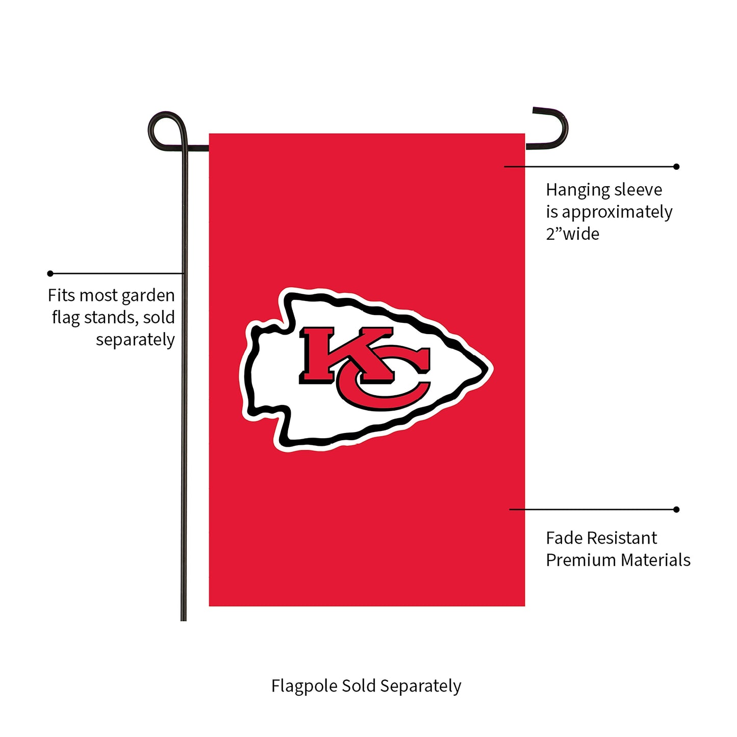 Kansas City Chiefs Applique Garden Flag - Tampa Home & Garden Store