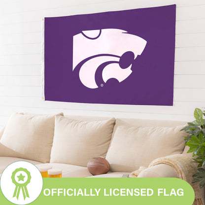 Kansas State University Single Sided Estate Flag with 2 Grommets, 3'x5' - Tampa Home & Garden Store