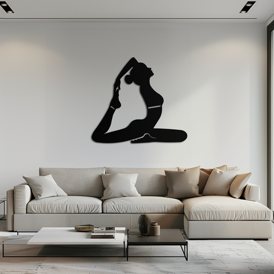 Kapotasana Pose Silhouette Metal Wall Art – Yoga-Inspired Minimalist Decor- KAF384 - Tampa Home & Garden Store