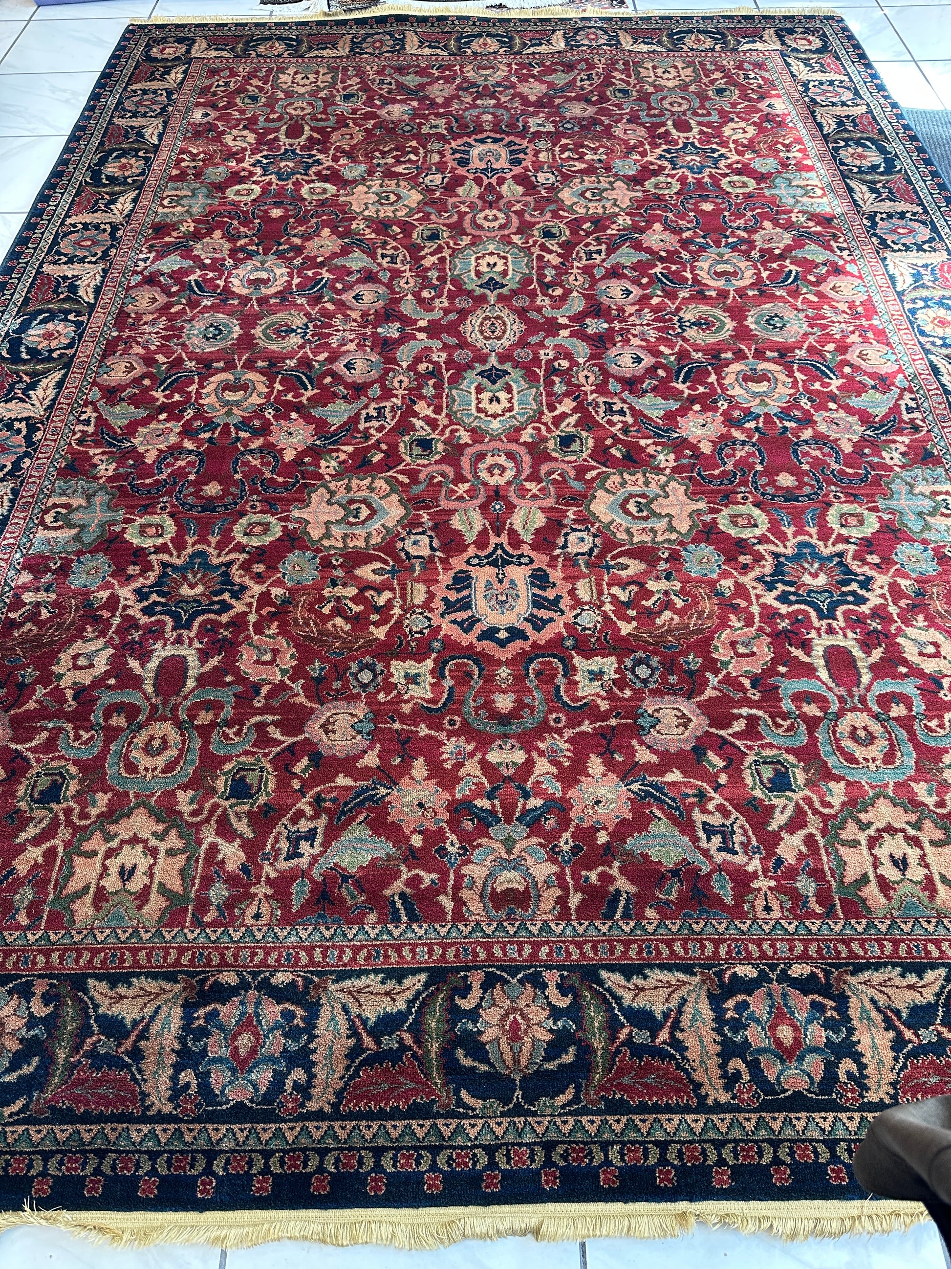 Karastan Samovar Teawash Wool Rug – 8’8” x 12’ – Vintage Elegance, Excellent Condition - Tampa Home & Garden Store