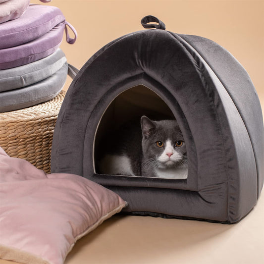 Kasentex Cat Bed, Lovely Tent with Removable Washable Pillow Cushion - Tampa Home & Garden Store