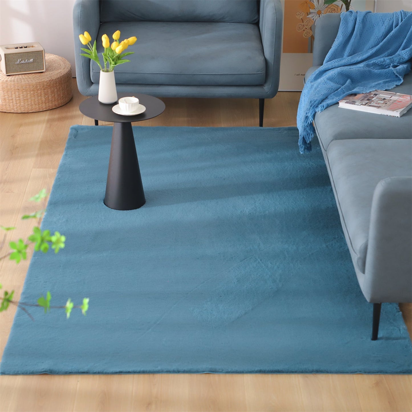 Kasentex Fluffy Elegant Faux Fur Area Rugs, Ultra Soft, Room Decor, Graduation Gifts, Fathers Day Gift, Mom Gift