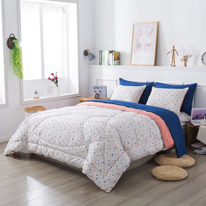 Kasentex Juegos de edredón ultrasuave y acogedor reversibles de 5 y 7 piezas, decoración de habitaciones
