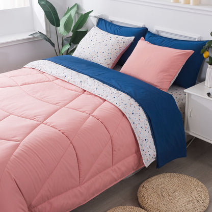 Kasentex Juegos de edredón ultrasuave y acogedor reversibles de 5 y 7 piezas, decoración de habitaciones