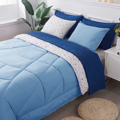 Kasentex Juegos de edredón ultrasuave y acogedor reversibles de 5 y 7 piezas, decoración de habitaciones