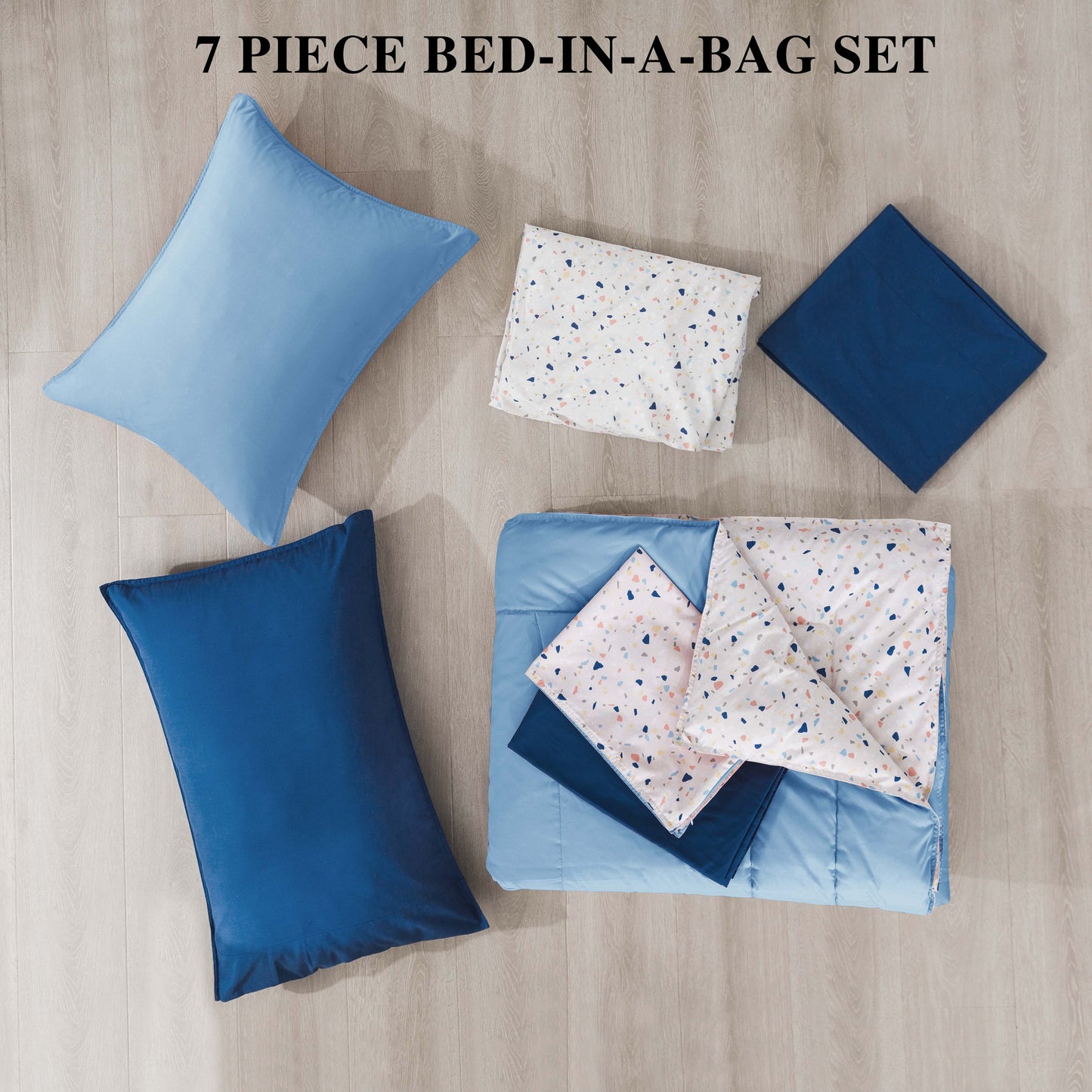 Kasentex Juegos de edredón ultrasuave y acogedor reversibles de 5 y 7 piezas, decoración de habitaciones