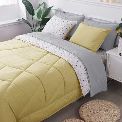 Kasentex Juegos de edredón ultrasuave y acogedor reversibles de 5 y 7 piezas, decoración de habitaciones