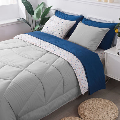 Kasentex Juegos de edredón ultrasuave y acogedor reversibles de 5 y 7 piezas, decoración de habitaciones