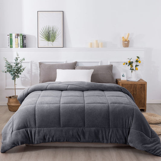 Kasentex Ultra Soft All Season Reversible Plush Sherpa Lined Comforter, Twin, Queen, King - Tampa Home & Garden Store