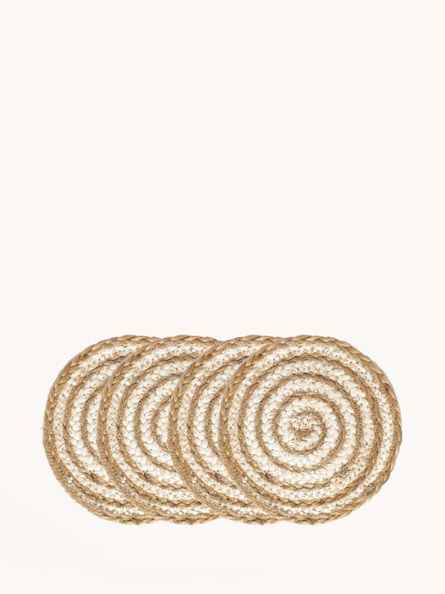 Kata Spiral Coaster Trivet - Natural (Set of 4) - Tampa Home & Garden Store