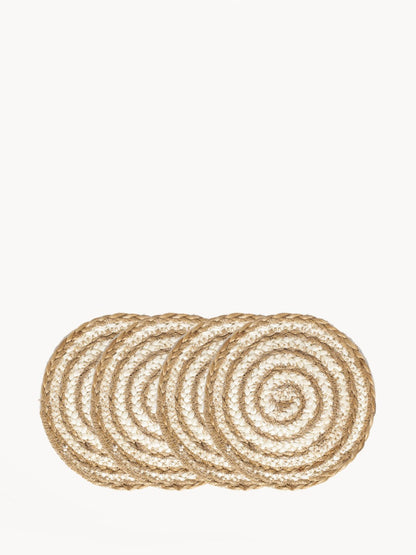 Kata Spiral Coaster Trivet - Natural (Set of 4) - Tampa Home & Garden Store