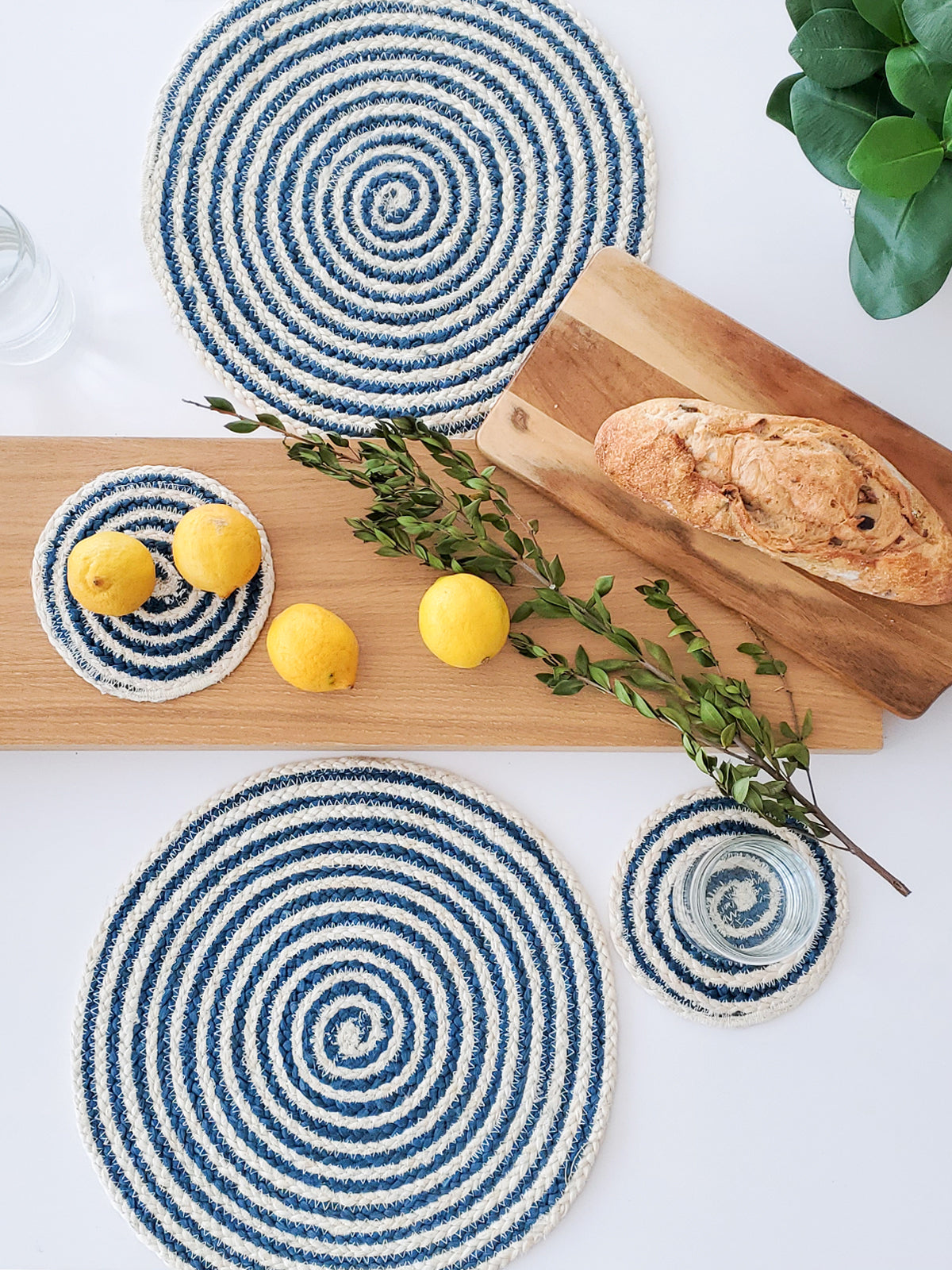 Kata Spiral Placemat - Blue (Set of 4) - Tampa Home & Garden Store