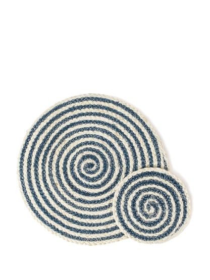 Kata Spiral Placemat - Blue (Set of 4) - Tampa Home & Garden Store