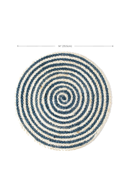 Kata Spiral Placemat - Blue (Set of 4) - Tampa Home & Garden Store