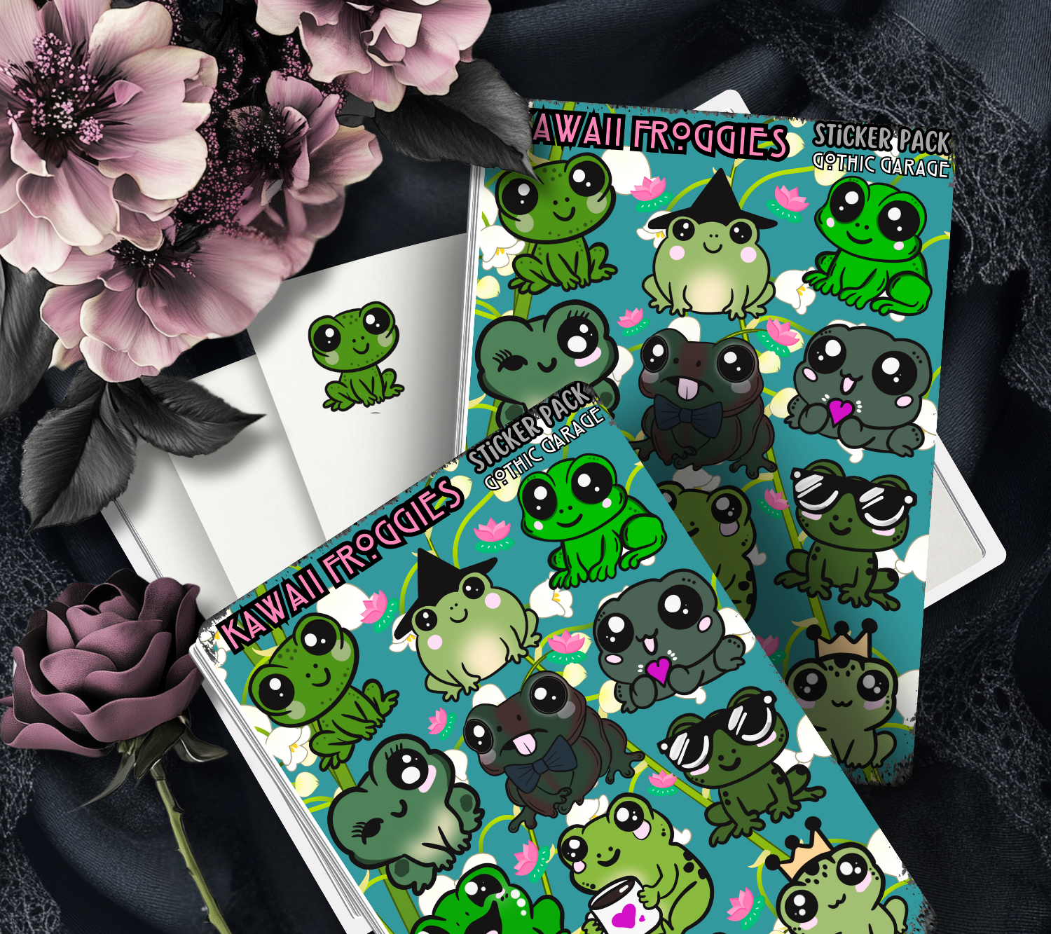 Kawaii Froggies Sticker Sheet – Cute Frog Vinyl Stickers for Journals, Scrapbooking & Laptops - Tampa Home & Garden Store