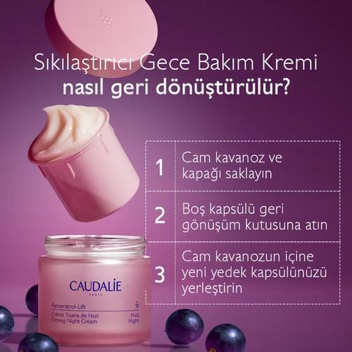 Caudalie Resveratrol Lift Night Cream Refill 50ml pink jar with purple backdrop on Tampa Home & Garden Store