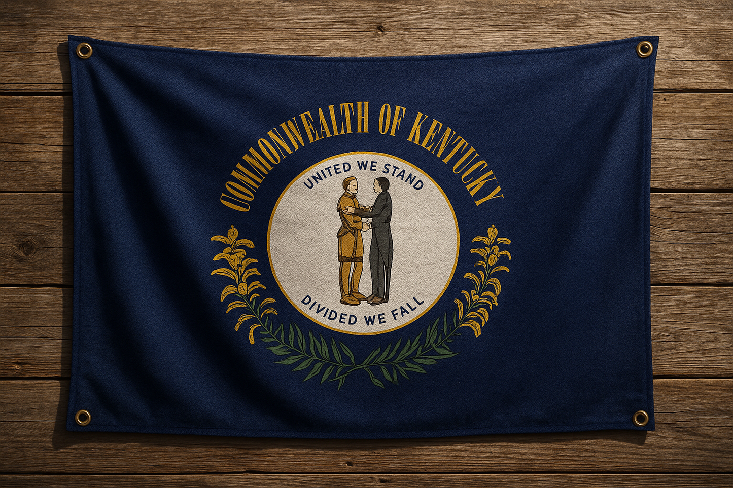 Kentucky Flag with Grommets Along the Edges for Wall Hanging - Tampa Home & Garden Store