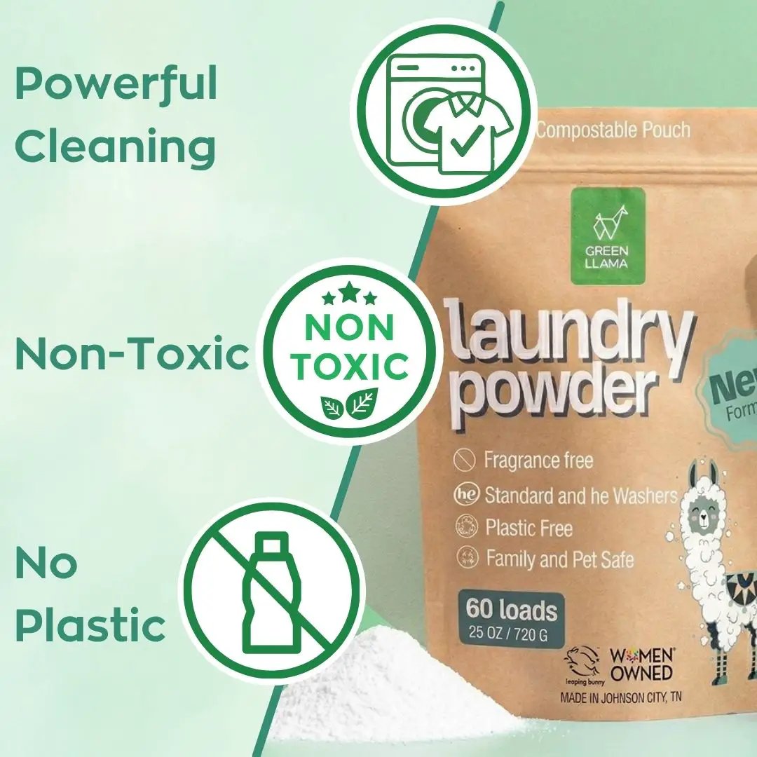 Laundry Powder Green Llama NEW EWG Verified Fragrance-Free, 60 Loads on Tampa Home & Garden Store