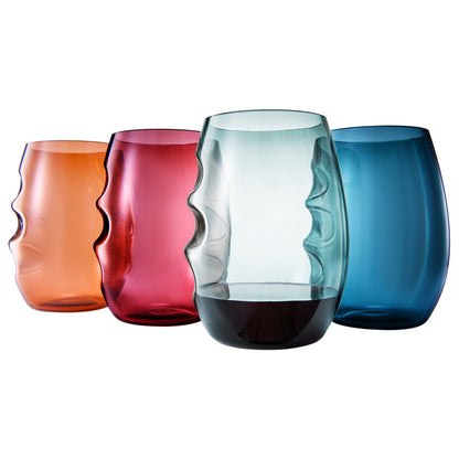 Eze Acrylic Stemless Wine Glasses Set of 4