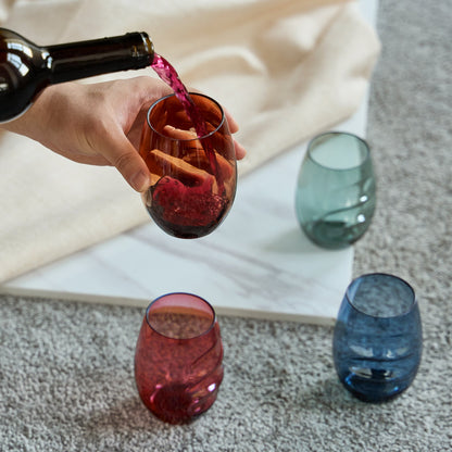 Eze Acrylic Stemless Wine Glasses Set of 4