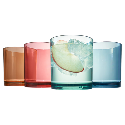 Eze Acrylic Lowball Whiskey Glasses Set of 4