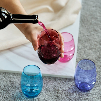 Madrid Acrylic Stemless Wine Glasses Set of Four