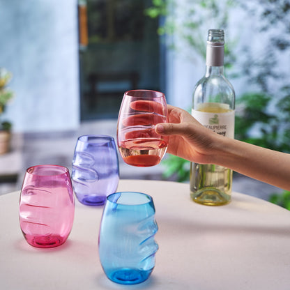 Madrid Acrylic Stemless Wine Glasses Set of Four