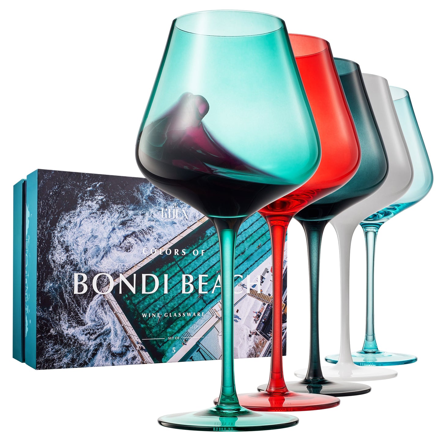 Stagioni Stemmed Wine Glasses Set of Bondi Beach