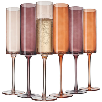 Set Of 6 Fortuna Champagne Flutes For Dining
