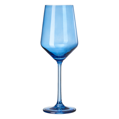 Cobalt Blue Wine Glasses Set of Six 12 Ounce