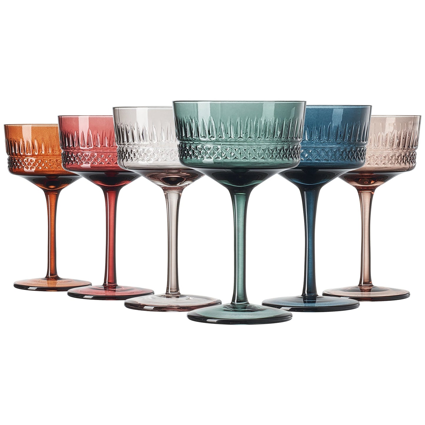 Tonal Crystal Coupe Cocktail Glasses Set of 6
