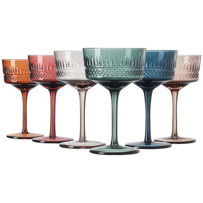 Tonal Crystal Coupe Cocktail Glasses Set of 6