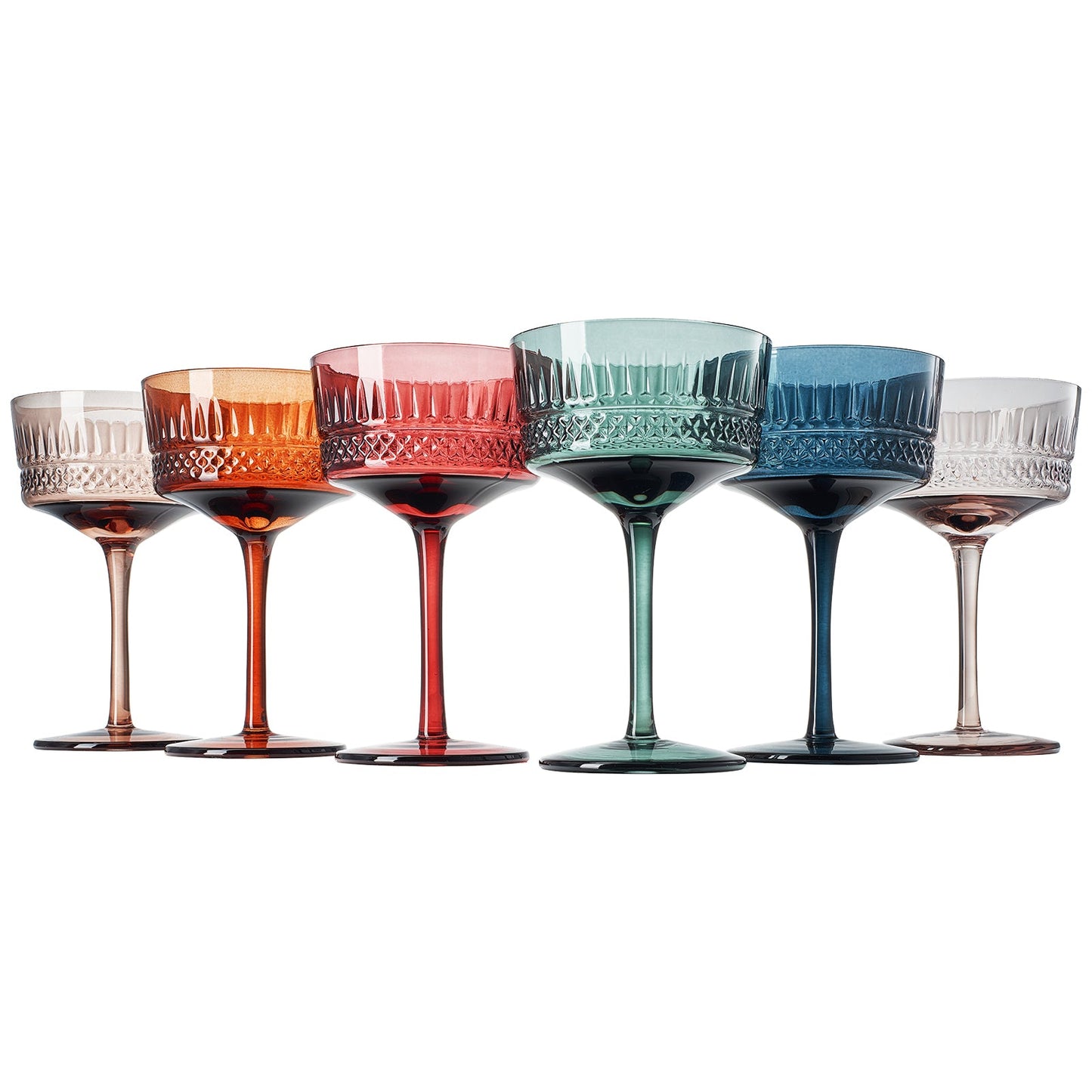 Tonal Crystal Coupe Cocktail Glasses Set of 6