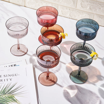 Tonal Crystal Coupe Cocktail Glasses Set of 6