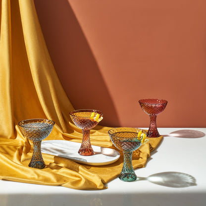 Tonal Crystal Coupe Cocktail Glassware Set of 4