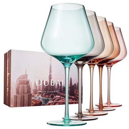 Stagioni Dubai Stemmed Wine Glasses Set of 5
