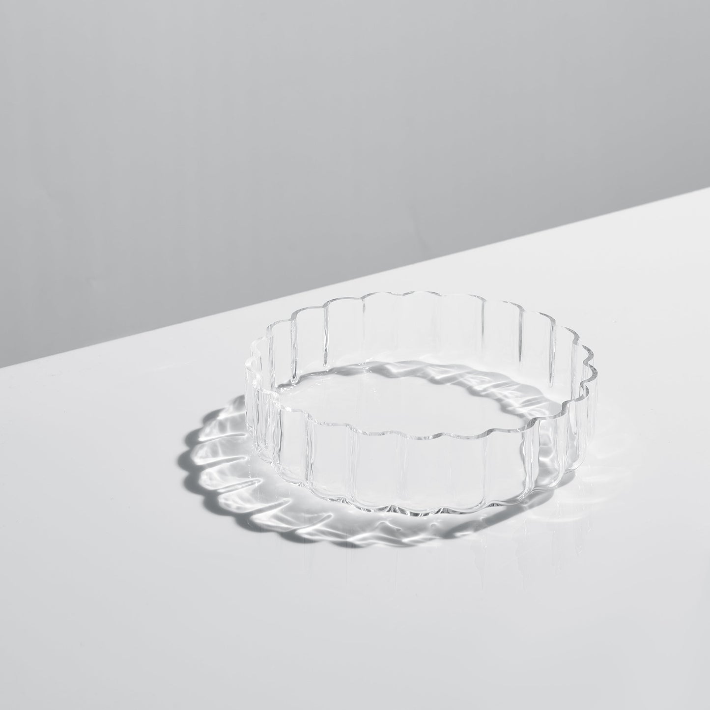 Wave Flower Plate Glassware And Set Of Two