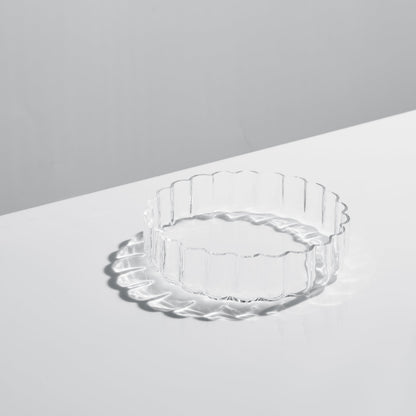 Wave Flower Plate Glassware And Set Of Two