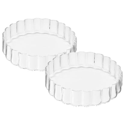 Wave Flower Plate Glassware And Set Of Two